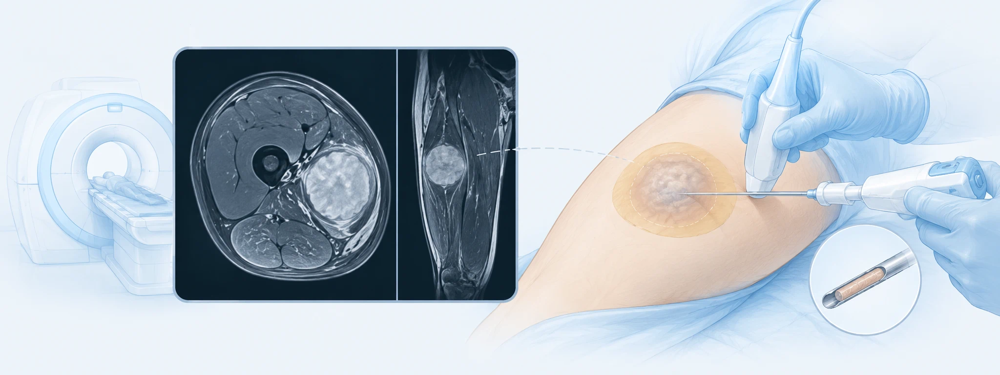 Diagnóstico del sarcoma: resonancia magnética y biopsia con aguja gruesa