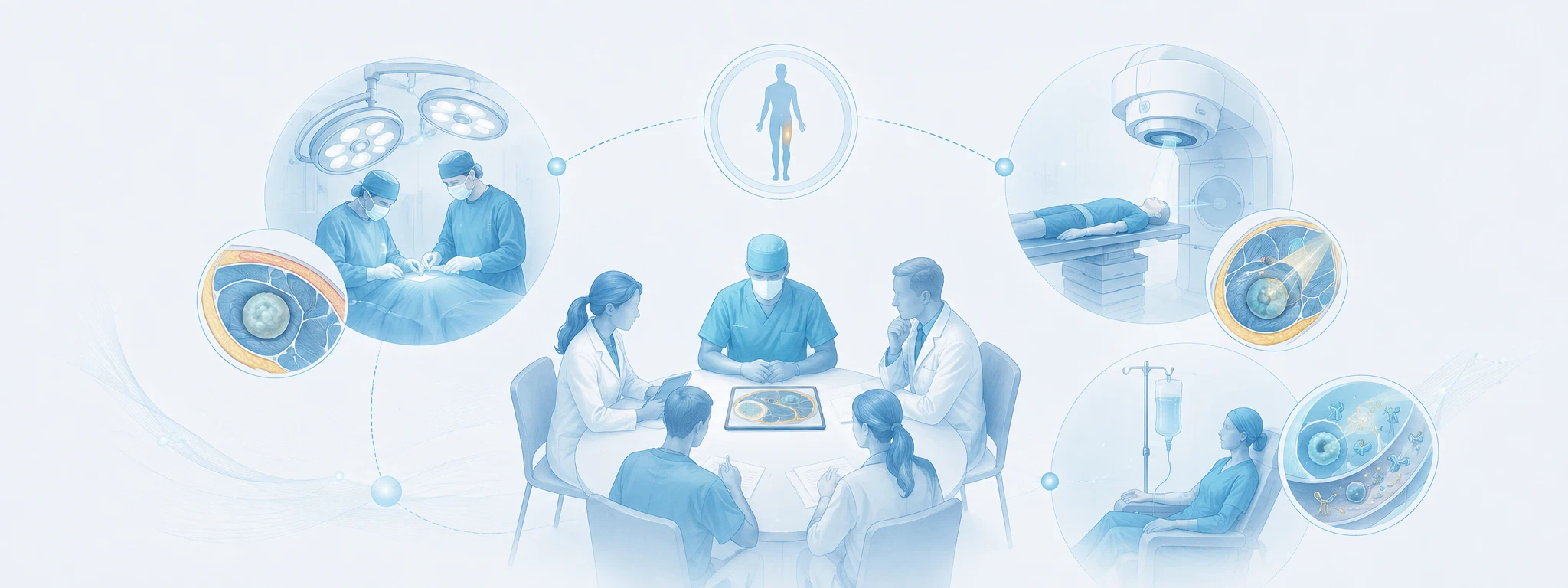 Equipo multidisciplinario y opciones de tratamiento del sarcoma: cirugía, radioterapia y terapias